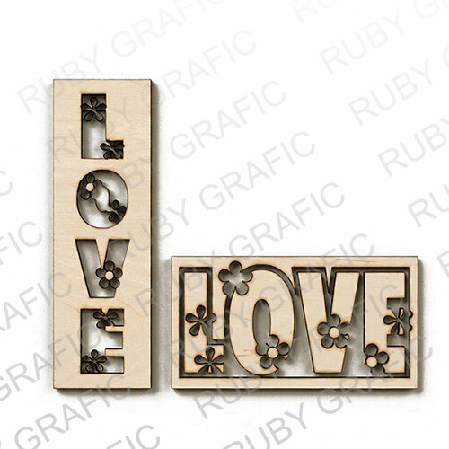 تابلو طرح لاو LOVE  پنل و پارتیشن - وکتور سرویس خواب