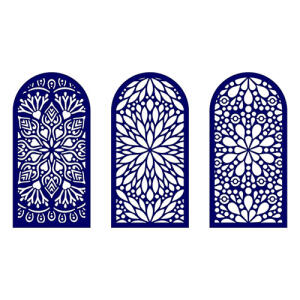 پنل طرح قاب بیضی هلالی - پارتیشن سی ان سی - وکتور حک و برش لیزر - تصویر محصول