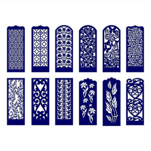 وکتور پارتیشن - طرح حک و برش لیزر - دو بعدی گره چینی - پروانه - گل - تصویر محصول