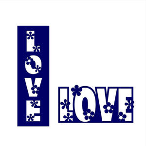 تابلو طرح لاو LOVE  پنل و پارتیشن - وکتور سرویس خواب - تصویر محصول